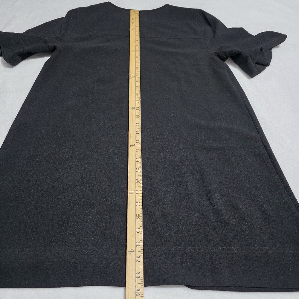 Madewell Flutter-Sleeve Mini Dress True Black Sz L - Picture 12 of 14